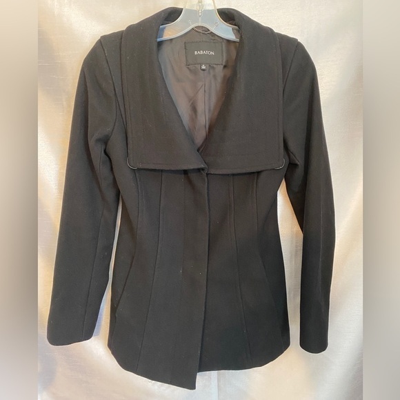 Babaton Wool  Blend Black Quincy Modern TrenchCoat Ladies XSM - Picture 16 of 16